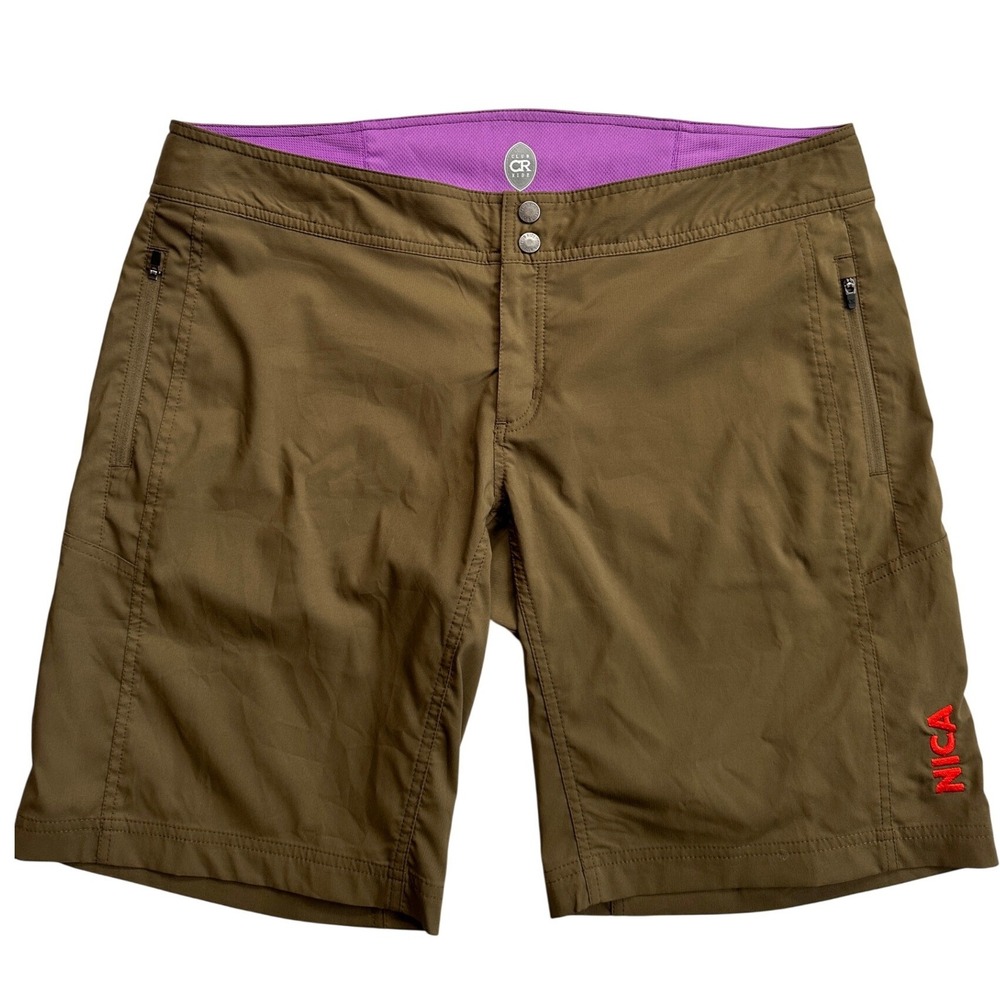 Club Ride NICA Mountain Bike Shorts Women XL Olive Brown Excellent MTB Cycling